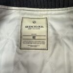 QUENCHLOUD スタジャン ウール混 刺繍ロゴ グレー 