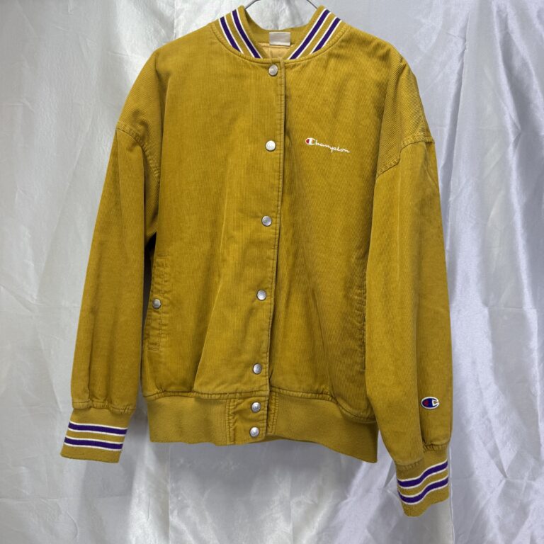 Champion コーデュロイ スタジャン レディースL マスタード イエロー