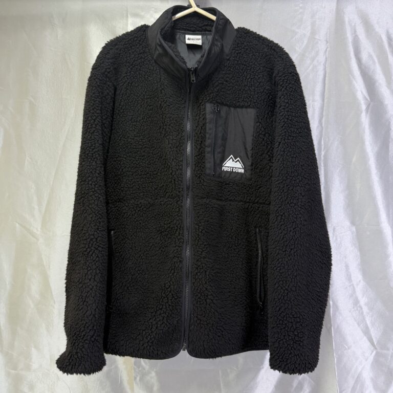 FIRST DOWN ボアフリースジャケット ブラック