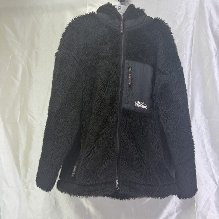 FIRST DOWN ファーストダウン ボアフリースジャケット ブラック L フード付き