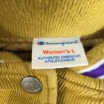 Champion コーデュロイ スタジャン レディースL マスタード イエロー