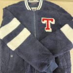 TOMMY JEANS ボアフリース ジャケット ネイビー Tワッペン ジップブルゾン L