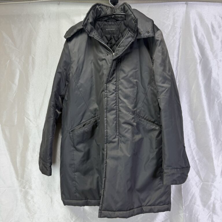 BLISS POINT 中綿 ロングコート L グレー フード付き 