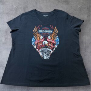 HARLEY-DAVIDSON Vネック Tシャツ